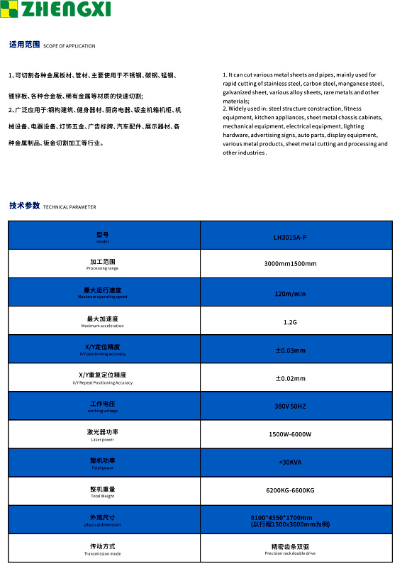 雙臺面板管一體激光切割機(jī)LH3015A-P適用范圍.jpg